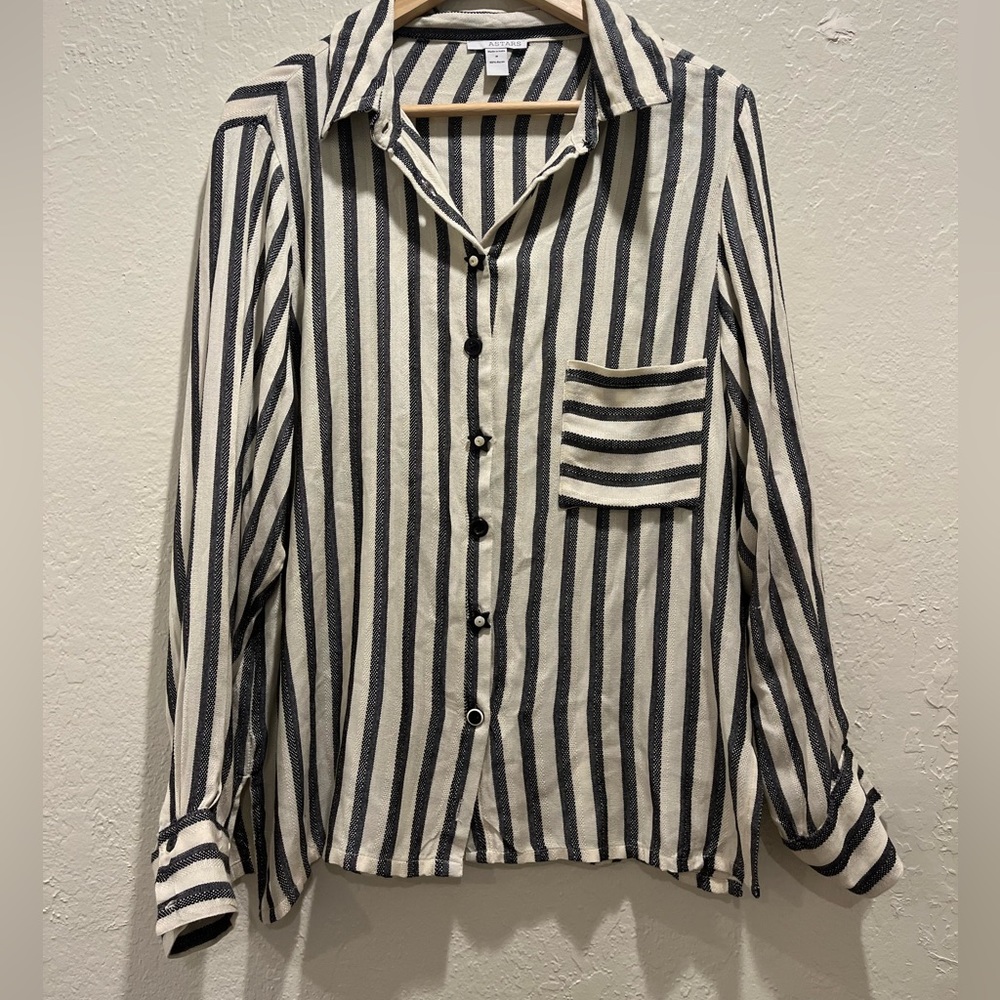 Astars Button Down Stripped Top - image 2